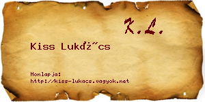 Kiss Lukács névjegykártya