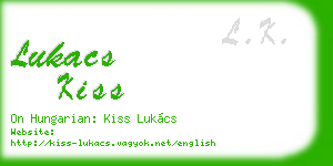 lukacs kiss business card