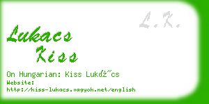 lukacs kiss business card